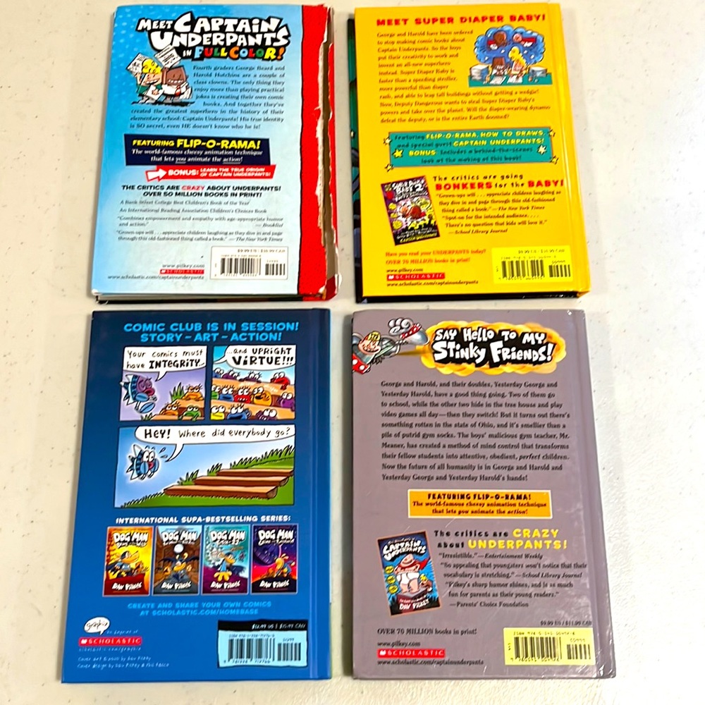4 Hardcover Dav Pilkey Graphic Novels - Picture 2 of 2